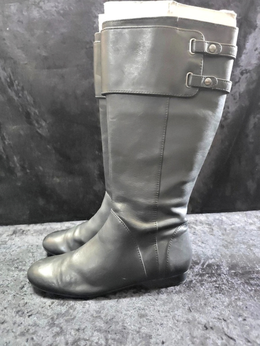 Enzo Angiolini Over-the-Knee Buckle Boots Black US 9M